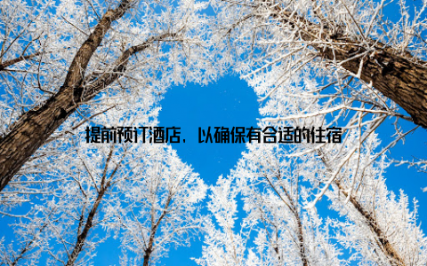 提前预订酒店, 以确保有合适的住宿