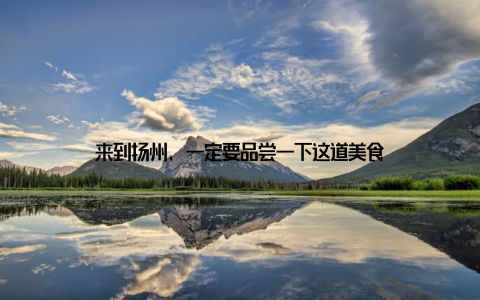 来到扬州, 一定要品尝一下这道美食