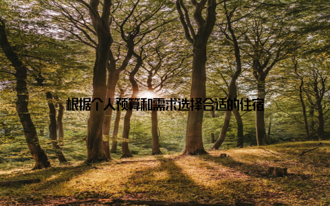 根据个人预算和需求选择合适的住宿